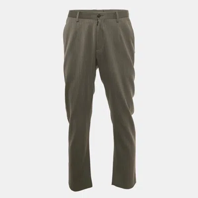Pre-owned Giorgio Armani Grey Wool Blend Formal Trousers L In Gray