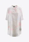 Giorgio Armani Oversized Printed Silk Blouse In White