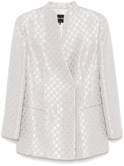 GIORGIO ARMANI GIACCA JACQUARD GEOMETRIA MICROPAILLETTES BY GIORGIO AR,GW000845.TE13744 F8078 MIRAGE GREY