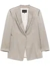 Giorgio Armani Jacquard Blazer In Gray