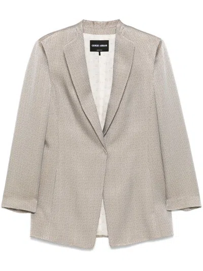 GIORGIO ARMANI GIACCA MICRO JACQUARD VISCOSA CUPRO,GW000847.TE13745 F8078 MIRAGE GREY