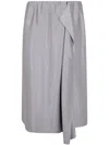 Giorgio Armani Double Satin Silk Skirt In Gray