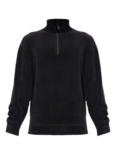 Giorgio Armani Half-zip Sweater In Black