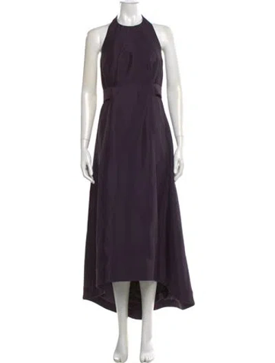 Pre-owned Giorgio Armani Halterneck Long Dress In Purple