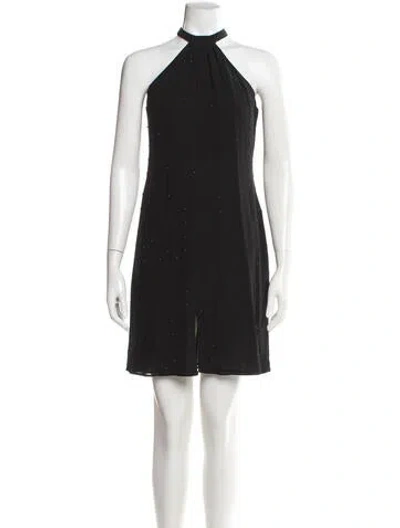 Pre-owned Giorgio Armani Halterneck Mini Dress In Black