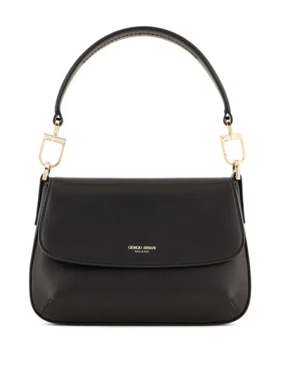 Giorgio Armani Le Prime Soft Nappa Shoulder Bag In Black