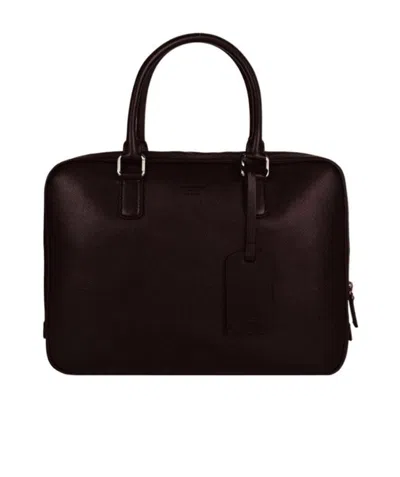 Giorgio Armani Handheld Briefcase In Black