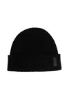 Giorgio Armani Textured Beanie With Turned Up Brim In Black