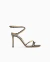 Giorgio Armani Heeled Sandals In Sparkling Nubuck In Gray