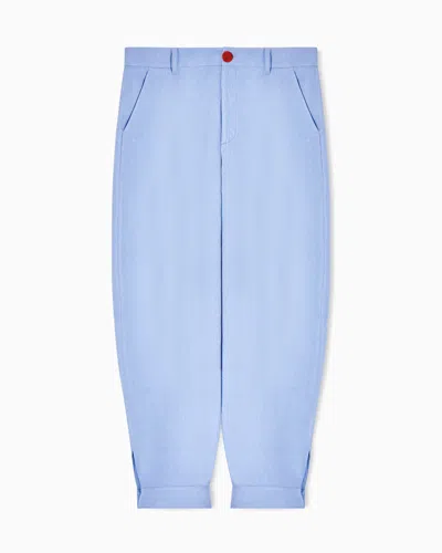 Giorgio Armani Button-fastening Tapered Trousers In Blue