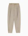 Giorgio Armani Hemp, Viscose And Cotton Cavalry Double-pleat Trousers