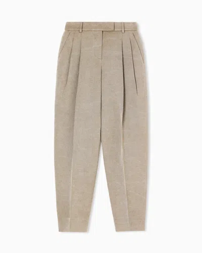 Giorgio Armani Hemp, Viscose And Cotton Cavalry Double-pleat Trousers