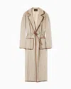Giorgio Armani Hemp, Viscose And Cotton Cavalry Trench Coat In Neutral
