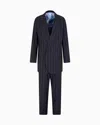 Giorgio Armani Heritage Line Double-breasted Pinstriped Suit In Virgin Wool