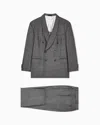 Giorgio Armani Heritage Line Double-breasted Suit In Chevron Virgin Wool And Cashmere In Gray