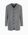 Giorgio Armani Heritage Line Single-breasted Jacket In Chevron Jacquard Virgin Wool