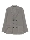 Giorgio Armani Herringbone Blazer In Grey