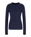Giorgio Armani Herringbone Cable Knit Sweater In Blue