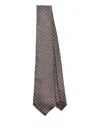 Giorgio Armani Herringbone-pattern Silk Tie In Gray