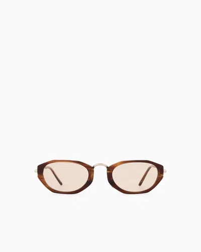 Giorgio Armani Hexagonal Sunglasses In Brown