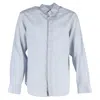 Giorgio Armani Hidden Button Long Sleeve Shirt In Blue Cotton In Blue