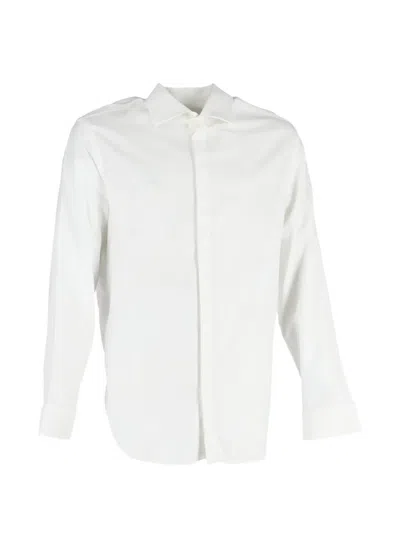 Pre-owned Giorgio Armani Hidden Button Long Sleeve Shirt In White