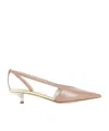 Giorgio Armani Pink Calf Leather Pumps In Nude