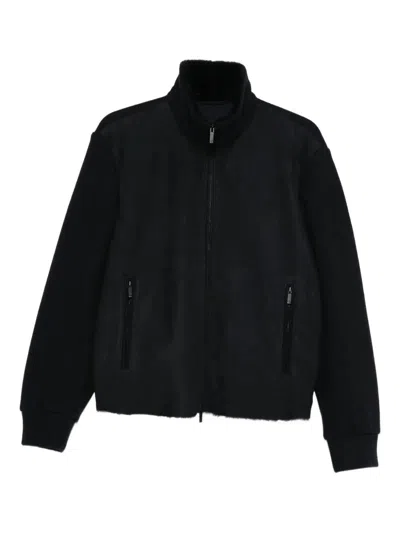 GIORGIO ARMANI HIGH-NECK BLUSON JACKET WITH SHEARLING DETAILS