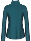 Giorgio Armani Silk Turtleneck Long-sleeve Blouse In Green