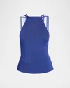Giorgio Armani High-neck Strappy Tank Top In Blue