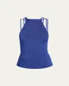 Giorgio Armani High-neck Strappy Tank Top In Blue