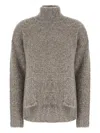 Giorgio Armani High-neck Textured Sweater In Gray