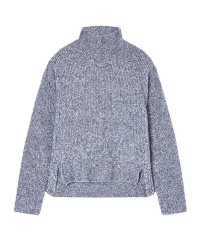 Giorgio Armani High-neck Textured Sweater In Gray