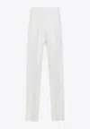 Giorgio Armani Hemp Jersey Relaxed-fit Trousers In White