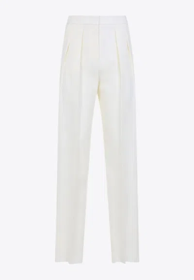 Giorgio Armani High-rise Silk Pants In White