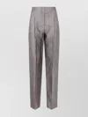 Giorgio Armani High-rise Waist Pleated Front Trousers In Gray