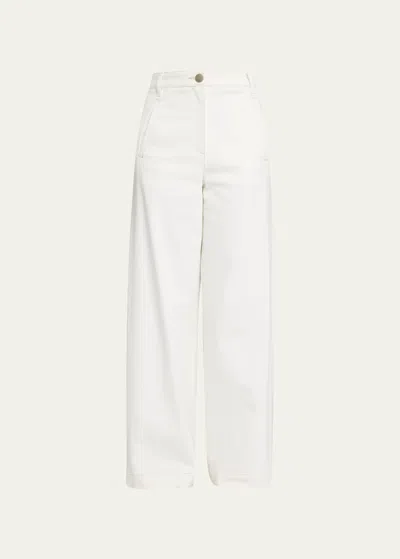 Giorgio Armani High-rise Wide-leg Denim Pants In White