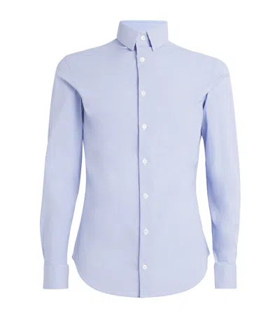 Giorgio Armani High-stretch Slim-fit Shirt In Blue