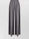 Giorgio Armani High Waist Full Length Wide Leg Trousers In Gray