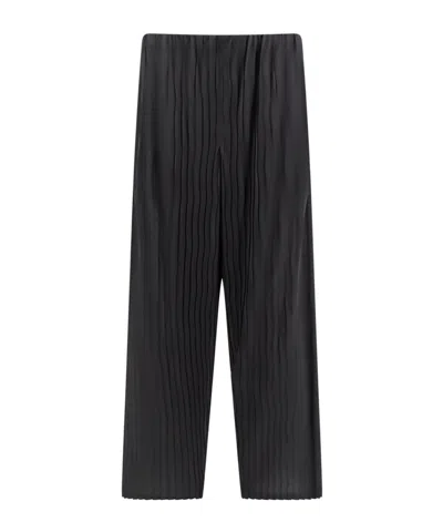 Giorgio Armani High-waist Pleated Tapered Trousers In Black