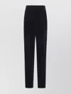 Giorgio Armani High Waist Straight Leg Velvet Trousers In Black