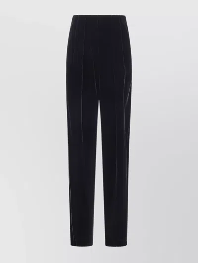 GIORGIO ARMANI HIGH WAIST STRAIGHT LEG VELVET TROUSERS