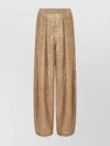 Giorgio Armani Single-pleat Jersey Trousers With A Flocked Print And Sequins In Gold