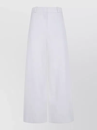 Giorgio Armani High Waist Wide Leg Tailored Trousers In White