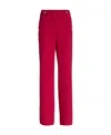 Giorgio Armani High Waist Wide Leg Trousers With Golden Buttons In Red
