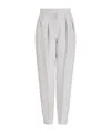 Giorgio Armani Grey Double Silk Satin Trousers In White
