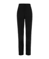 Giorgio Armani High-waisted Wool Trousers In Black