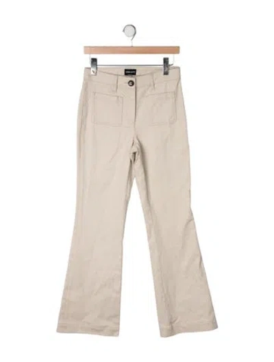 Pre-owned Giorgio Armani High-rise Flared Jeans In Neutrals