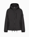 Giorgio Armani Official Store Hooded Blouson With Goose-down Padding Armani Sustainability Values In Black