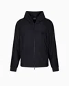 Giorgio Armani Hooded Sweatshirt In Technical Waffle Fabric In Black